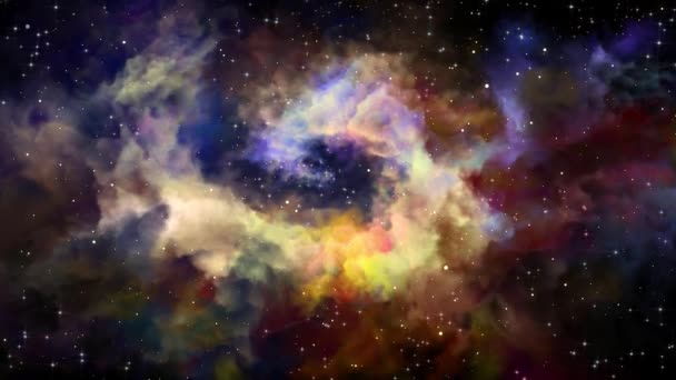 銀河と星雲 抽象的な空間背景 宇宙に星や銀河がある無限の宇宙 コスモスアート モーションデザイン — ストック動画