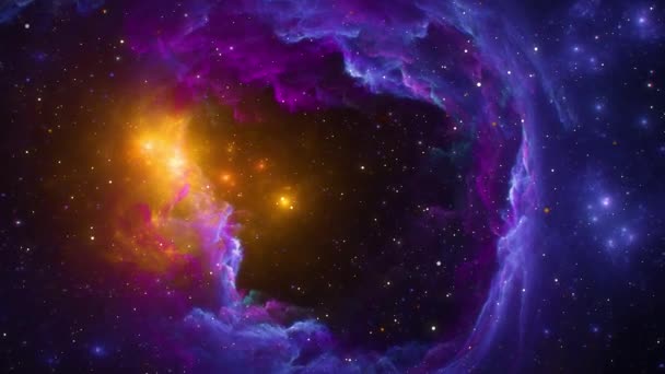Γαλαξίας Και Νεφέλωμα Αφηρημένο Διαστημικό Υπόβαθρο Ατελείωτο Σύμπαν Αστέρια Και — Αρχείο Βίντεο