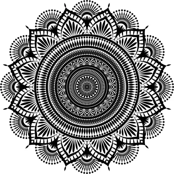 Güzel çiçek desenli mandala sanatı beyaz bir arkaplanda izole edilmiş, meditasyon posteri, yoga, sancak, kına, davetiye, kapak sayfası, tasarım elementi mandala sanat, vektör sanatı