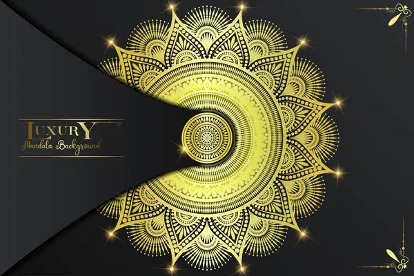 Altın arabesk desenleri, davetiye unsuru, meditasyon posteri, yoga, düğün, kitap kapağı, kapak sayfası, lüks mandala sanat illüstrasyon vektörü