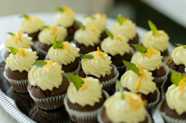 Bir ziyafette açık büfe atıştırmalıkları. açık büfe menü seçenekleri