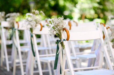 wedding decoration with flowers in the garden