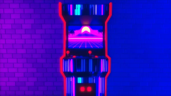 Arcade Machine Game Rendering — Stok fotoğraf