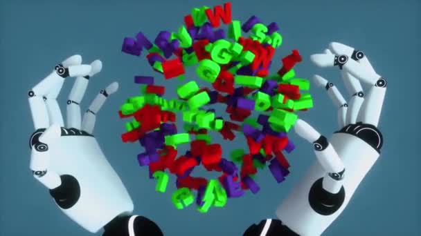 聊天机器人控制字母 3D渲染 — 图库视频影像