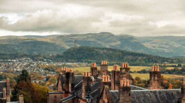 a view from Stirling Scotland into the highlands clipart