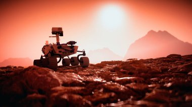 Bir Mars gezgini Kızıl Gezegeni keşfediyor (3D görüntüleme)