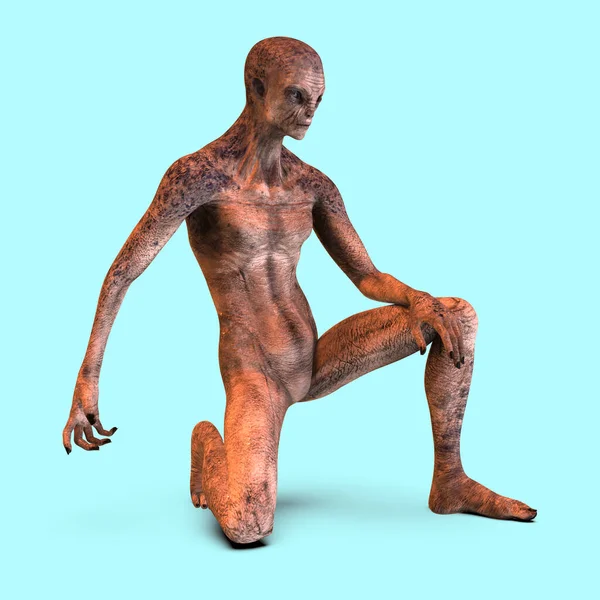 Humanoid Obcy Zdjęciem Realistyczne Bardzo Szczegółowa Struktura Skóry Ilustracja — Zdjęcie stockowe
