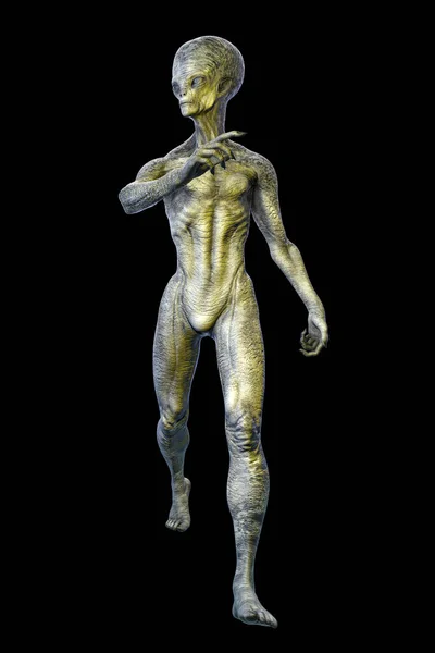 Extraterrestre Humanoide Con Foto Realista Textura Piel Altamente Detallada Ilustración —  Fotos de Stock