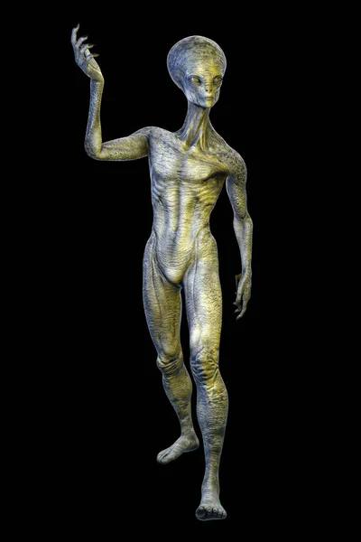 Extraterrestre Humanoide Con Foto Realista Textura Piel Altamente Detallada Ilustración —  Fotos de Stock