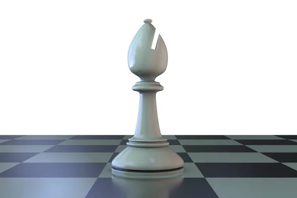 Chess bishop on chess board, 3D illustration