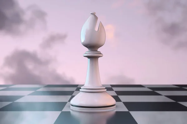 Échecs Évêque Sur Échiquier Illustration — Photo