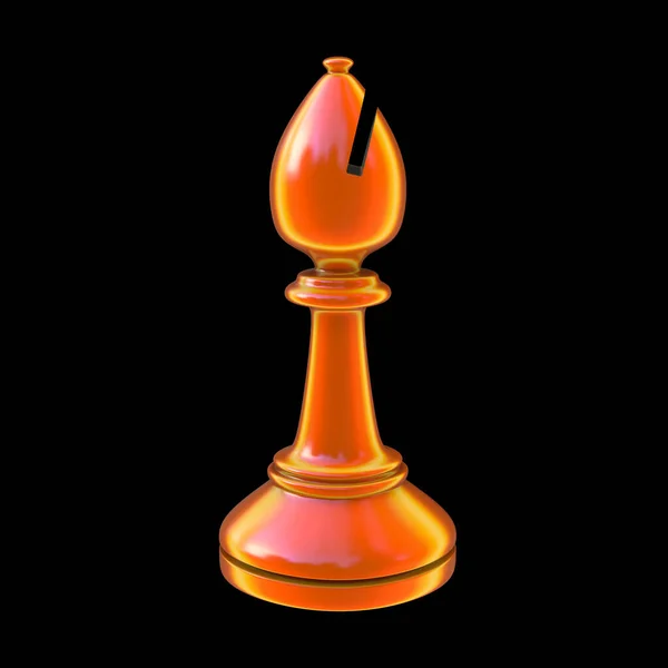Chess bishop isolated on black background, 3D illustration