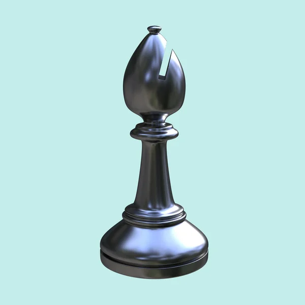 Chess bishop isolated on plain background, 3D illustration