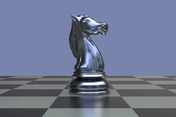 Шахматный Рыцарь Шахматной Доске Вид Крупным Планом Иллюстрация — стоковое фото