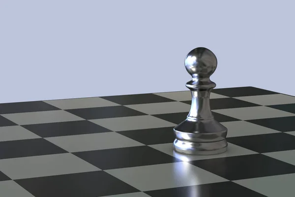 チェスボード上のチェスの駒 クローズアップビュー 3Dイラスト — ストック写真