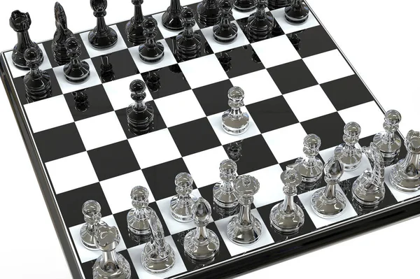 Schackspel Illustration Sicilianskt Försvarsschacköppnande — Stockfoto