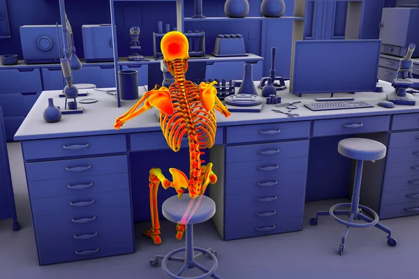 Work Related Skeletal Disorders Laboratory Workers Conceptual Illustration — Stock Photo, Image