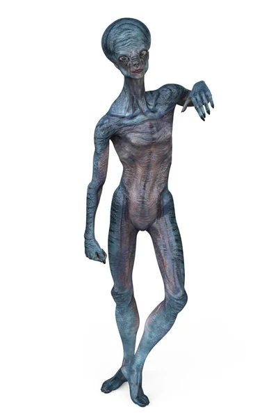 Humanoïde Alien Zoek Naar Camera Met Foto Realistisch Zeer Gedetailleerde — Stockfoto