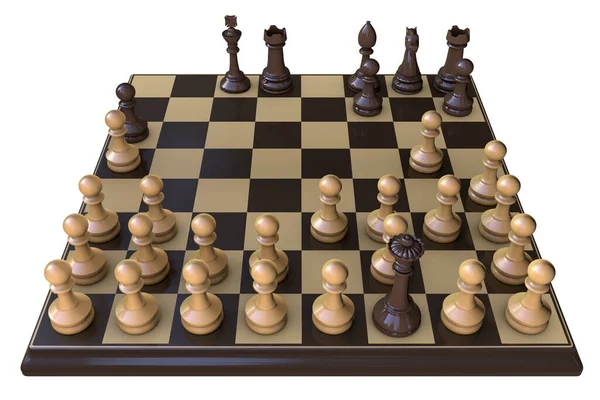Horde Variant Schack Asymmetrisk Schackvariant Med Sida Med Standardpjäser Och — Stockfoto