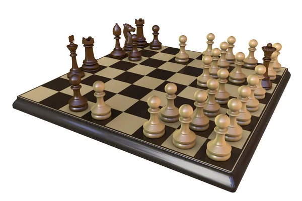 Hordvarianten Sjakk Asymmetrisk Sjakkvariant Med Standard Brikker Den Ene Siden – stockfoto
