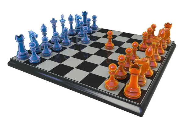 Schackspel Illustration Franska Försvarsschacköppning — Stockfoto