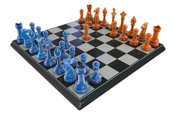 Schackspel Illustration Franska Försvarsschacköppning — Stockfoto