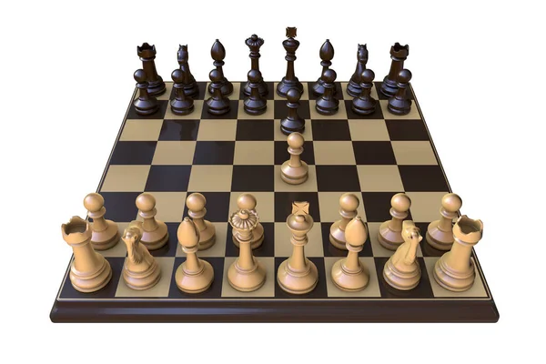 Σκάκι Παιχνίδι Εικονογράφηση Άνοιγμα Σκακιού Γαλλικής Άμυνας — Φωτογραφία Αρχείου