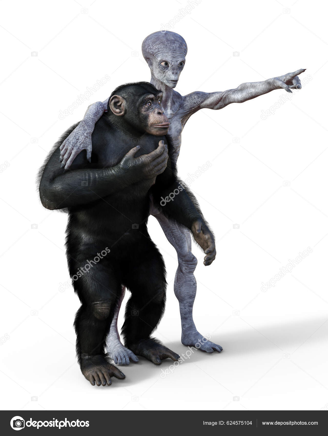 Humanoid Alien Macaco Chimpanzé Ilustração fotos, imagens de © katerynakon  #623908756