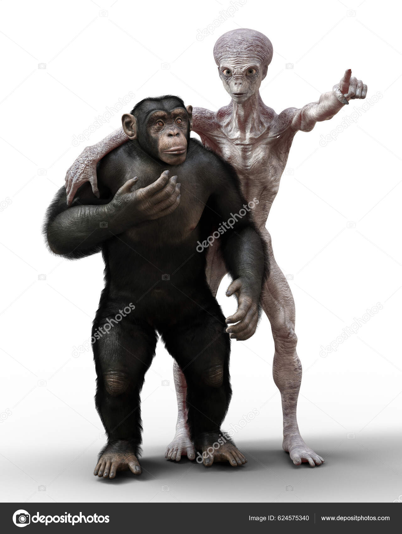 Humanoid Alien Macaco Chimpanzé Ilustração fotos, imagens de © katerynakon  #623908756