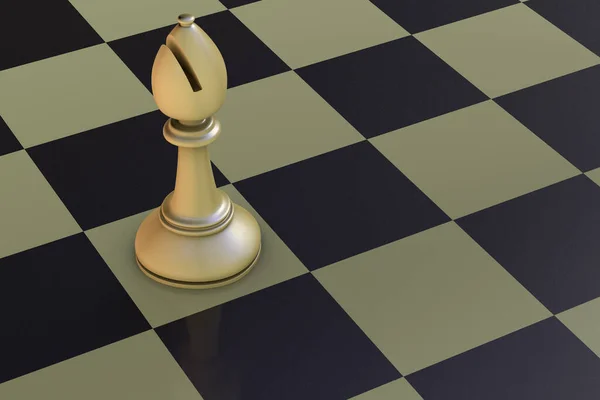 Шахматный Слон Шахматной Доске Иллюстрация — стоковое фото