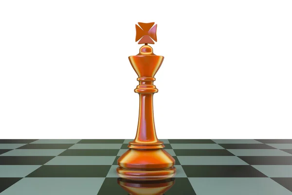 Schachkönigsfigur Auf Schachbrett Illustration — Stockfoto