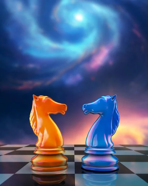 Destruição Rei Xadrez Branco Ilustração Conceitual Checkmate Com