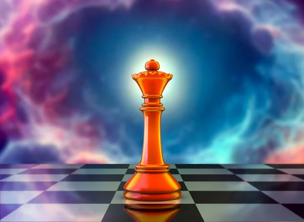 Destruição Rei Xadrez Branco Ilustração Conceitual Checkmate Com