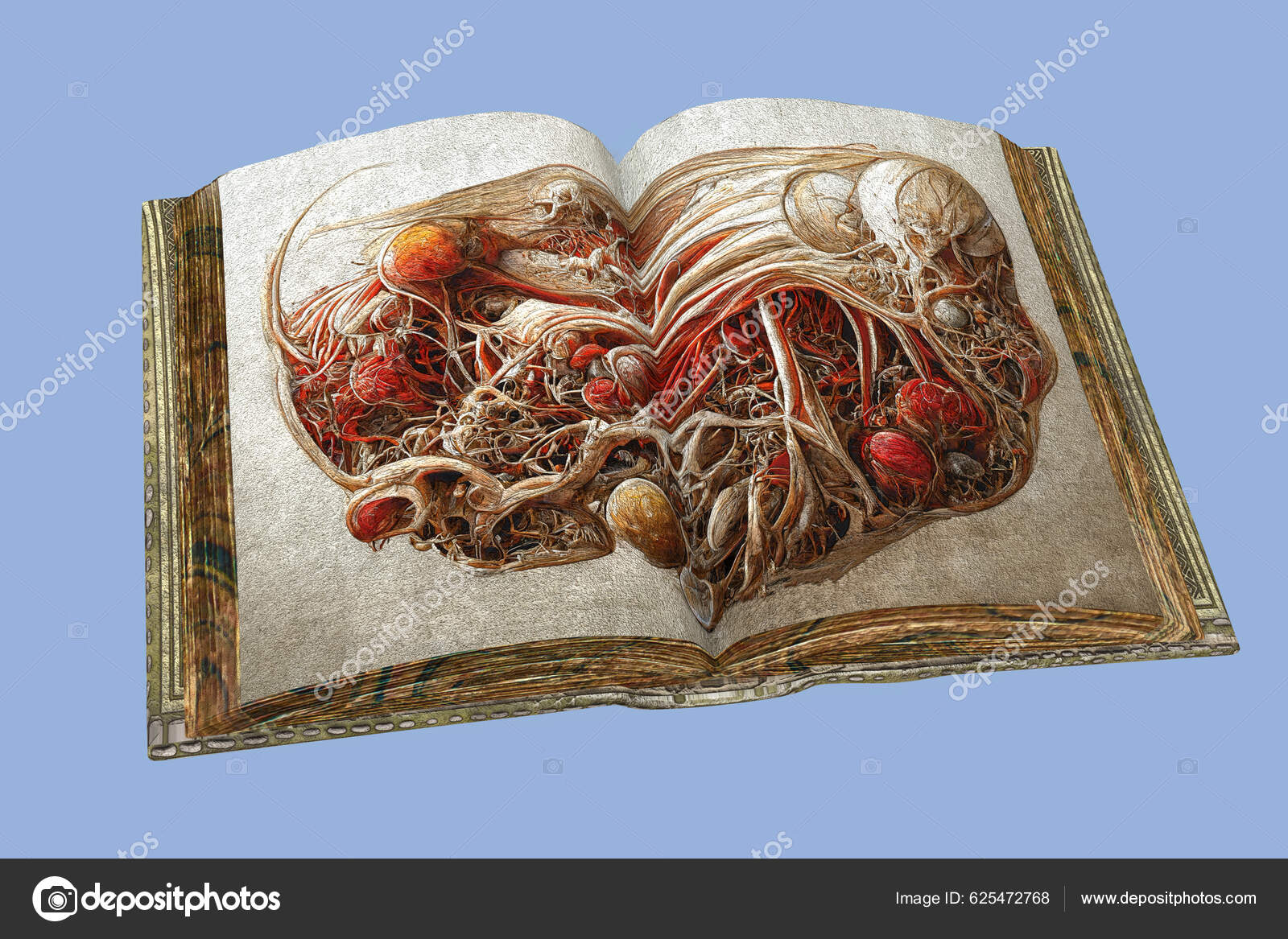 Livro Antigo Aberto Com Desenhos Médicos Anatomia Abstrata Ilustração —  Foto © katerynakon #625472768, image size:1600x1167