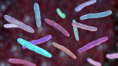 Tüberkülozun nedensel maddesi olan Mycobacterium tuberculosis, 3 boyutlu illüstrasyon M. leprae, M. avium kompleksi ve diğer micobakteriler için kullanılabilir.