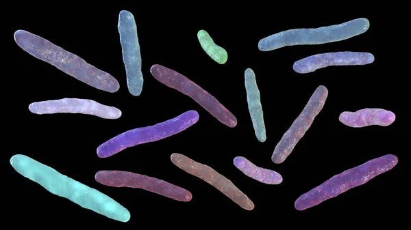 結核の原因物質である細菌結核菌 3Dイラスト Leprae Avium複合体および他の菌に使用することができます — ストック写真