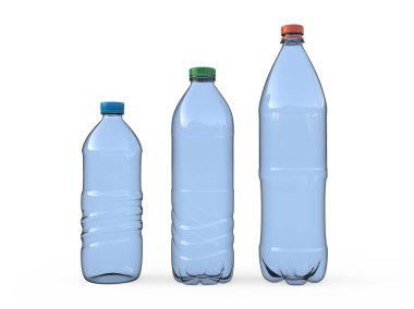 Empty plastic bottle isolated on white background, 3D illustration