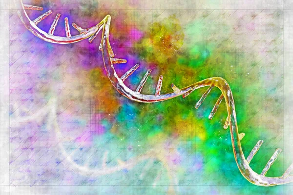 Molecular Model Messenger Ribonucleic Acid Mrna Illustration Sketch Style — Stockfoto