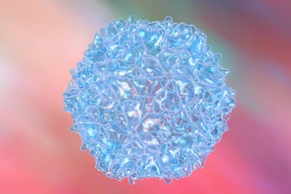 Poliovirus Barevném Pozadí Virus Přenášený Pitnou Vodou Způsobující Obrnu Ilustrace — Stock fotografie