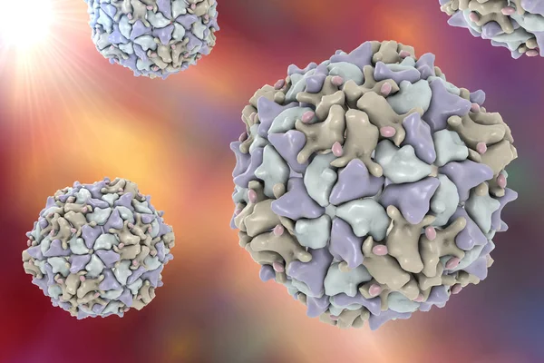 Poliovirus Sfondo Colorato Virus Trasmesso Dall Acqua Potabile Che Causa — Foto Stock