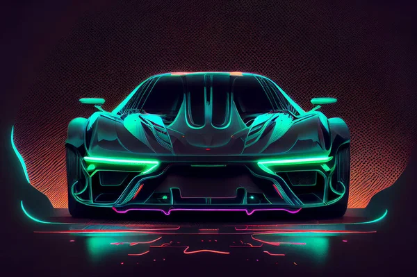 Drift Car Neon Color Sport Car Stock Vector (Royalty Free