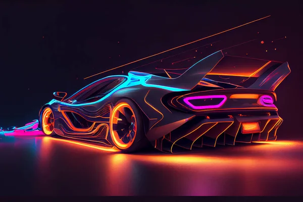 Drift Car Neon Color Sport Car Stock Vector (Royalty Free) 2303550079