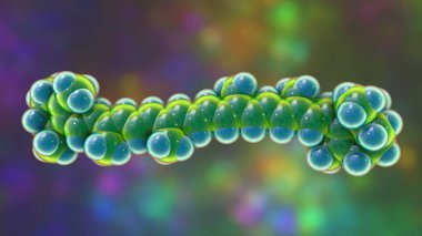 Beta-karoten pigmentinin moleküler modeli, A vitamininin öncülü, 3D illüstrasyon