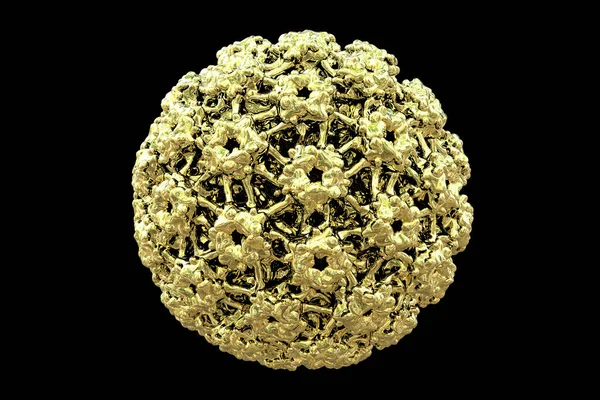 Papilomavírus Humano Isolado Fundo Preto Vírus Que Causa Verrugas Câncer — Fotografia de Stock