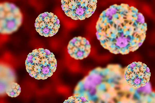 Ludzkie Brodawczaki Kolorowym Tle Wirus Który Powoduje Brodawki Zlokalizowane Głównie — Zdjęcie stockowe