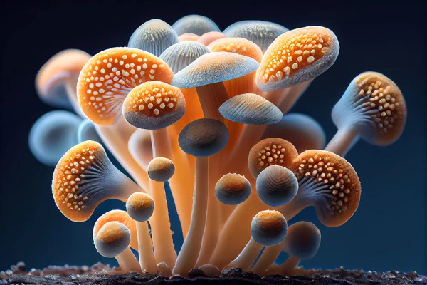 Psilocybin mushrooms, illustration. Commonly known as magic mushrooms, a group of fungi that contain psilocybin which turns into psilocin upon ingestion and cause the psychedelic effects