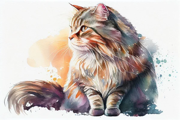 A vibrant portrait of an orange cat, capturing its curious and playful personality, illustration. Ideal for cat lovers and art enthusiasts alike.