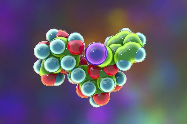 Amigdalinin Moleküler Modeli Laetrile B17 Vitamini Olarak Bilinir Illüstrasyon Kayısı — Stok fotoğraf