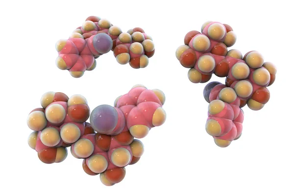 Молекулярна Модель Мигдалини Також Відома Лактат Або Вітамін B17 Ілюстрація — стокове фото