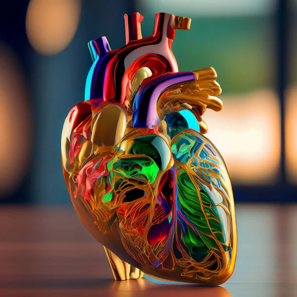Modelo Anatómico Del Corazón Humano Ilustración —  Fotos de Stock